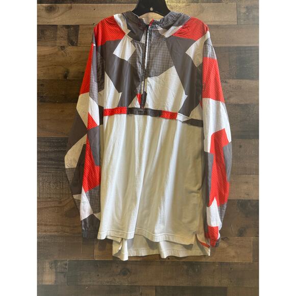 Under Armour Men Sportstyle Wind Anorak Hood Jacket-White/Red/Grey-2XL - Picture 2 of 8